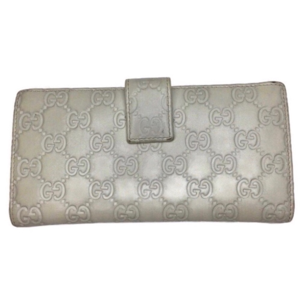 Gucci Guccisima Double G Embossed Gray Leather BiFold Flap Front Snap Wallet - Picture 2 of 13